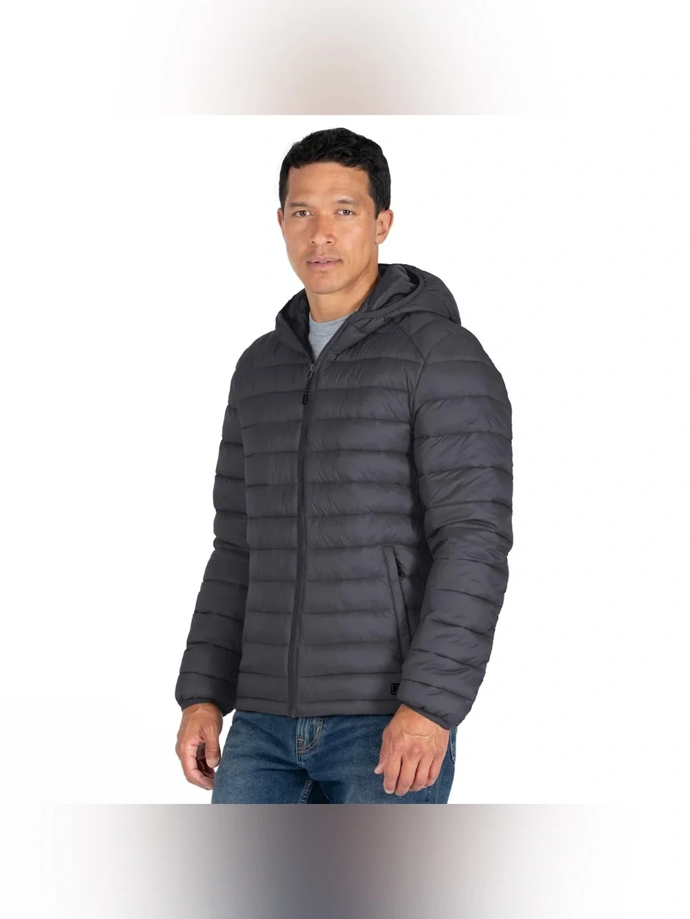 ZeroXposur Men's Hooded Puffer Jacket in Charcoal Gray